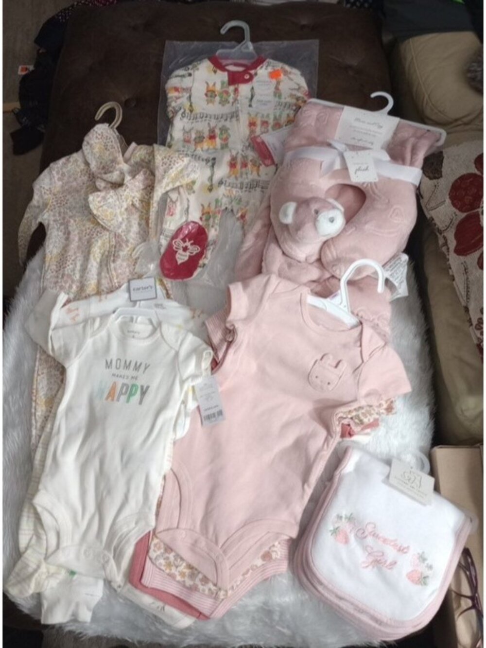 New Newborn - 12 Month Baby Girl Lot of 16 Pieces Variety Baby Shower Gift